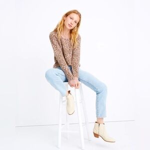 MADEWELL Shrunken Pullover Sweater Leopard
